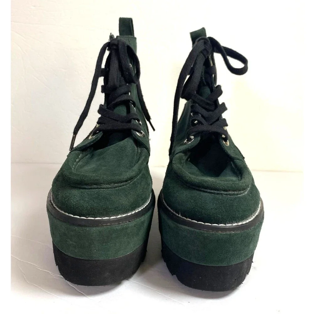 Free People Maverick Wedge Platform Boots EU 37 Runs Small Forest Green Read